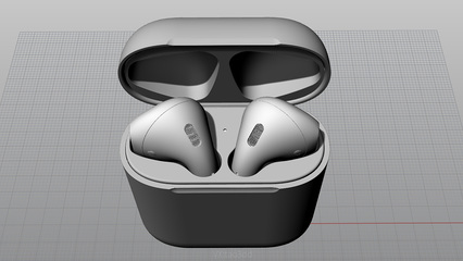 AirPods 蘋果耳機高質量3D模型設計 犀牛建模與Keyshot渲染的完美結合